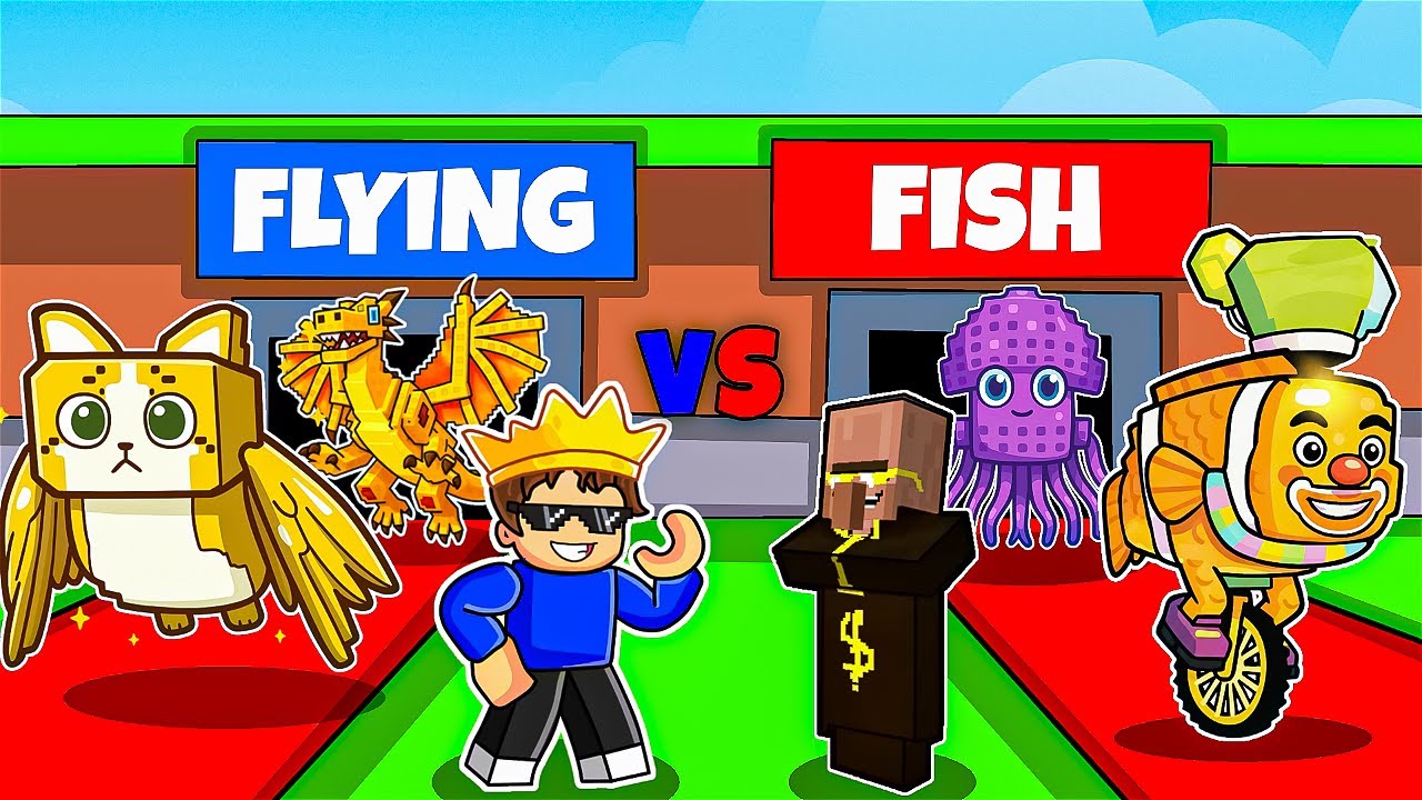 FLYING Vs FISH in Steal A Brainrot Roblox!!!