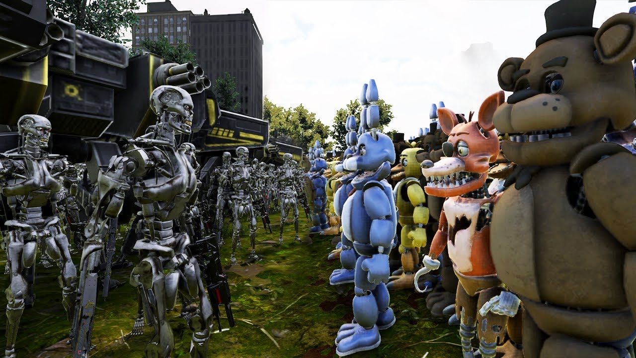T-45 & T-800 Terminator vs Five Nights at Freddy's  FNaF | Ultimate Epic Battle Simulator 2 | UEBS 2