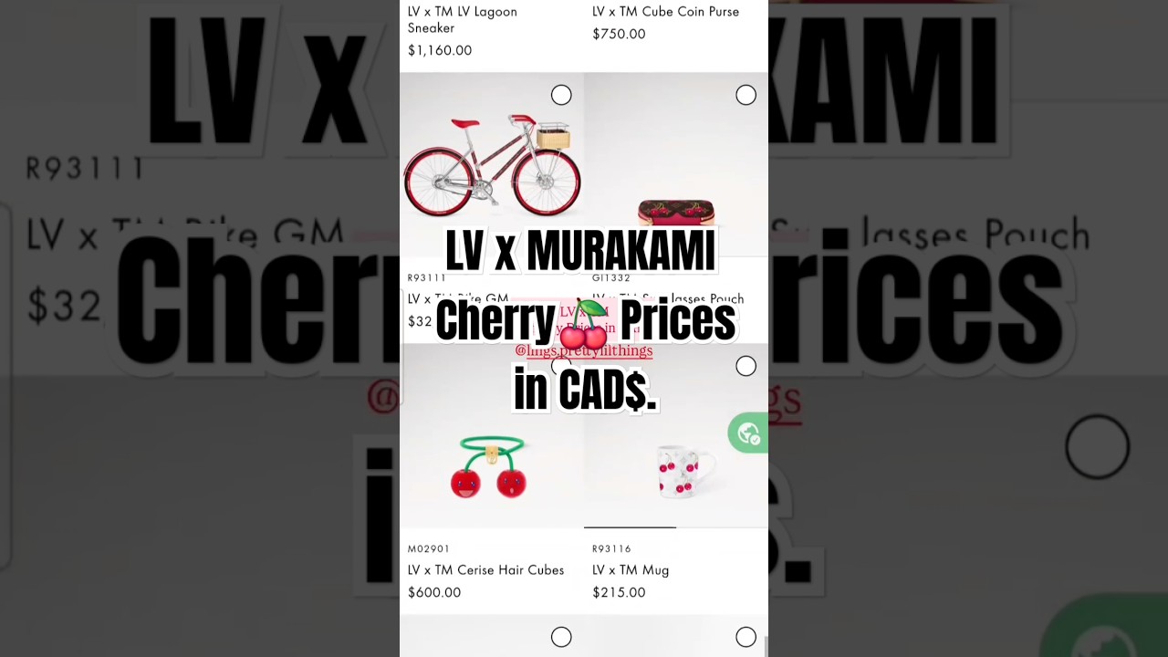 LV X MURAKAMI CERISES 🍒 CHERRY PRICES IN CANADIAN DOLLAR 🍒 #lvxmurakami #CADprices