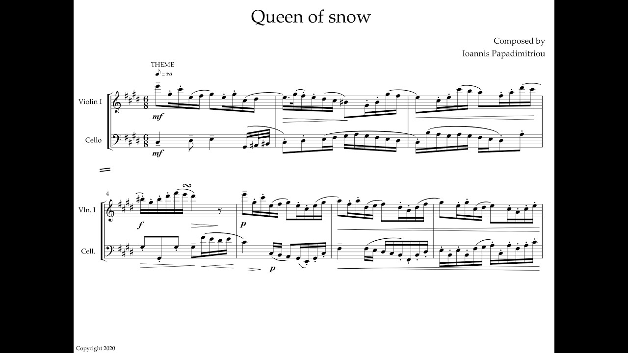 Queen of snow-Cinestrings Solo MIDI mockup