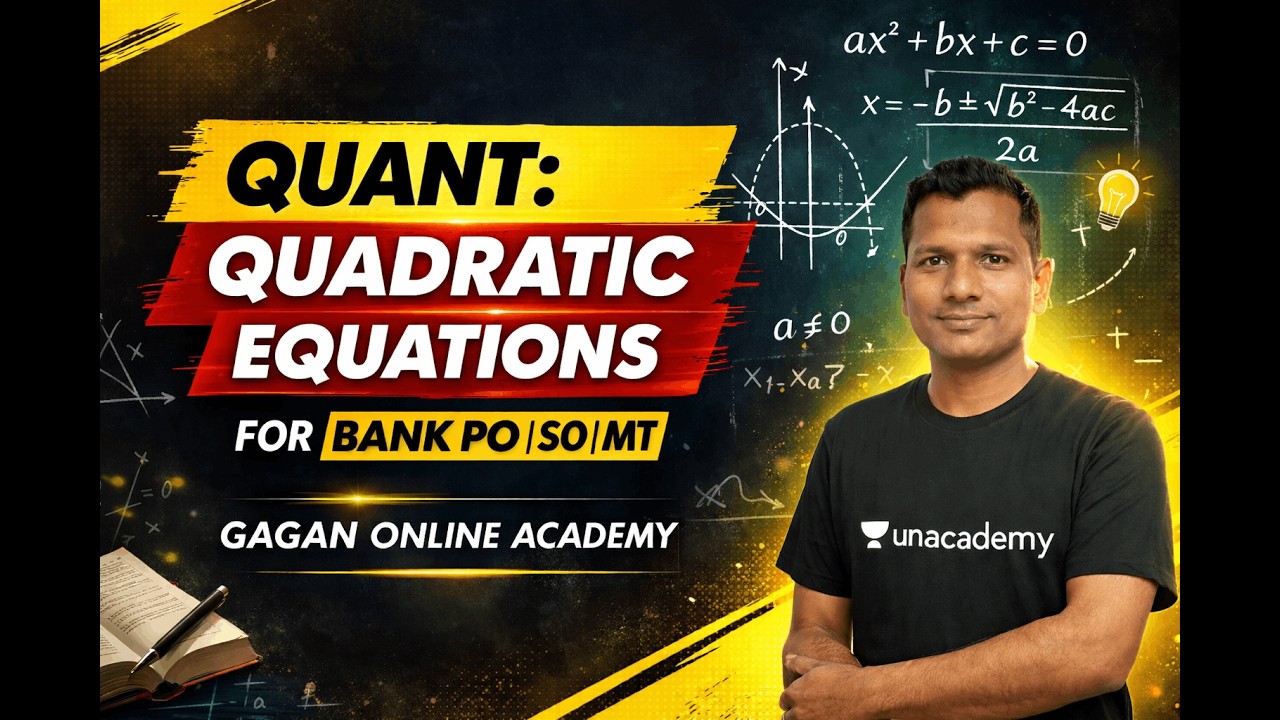 Quadratic Equations Bank PO | Solve in 5 Seconds 🔥 PYQs + Vedic Math|gagan online academy|9701455001