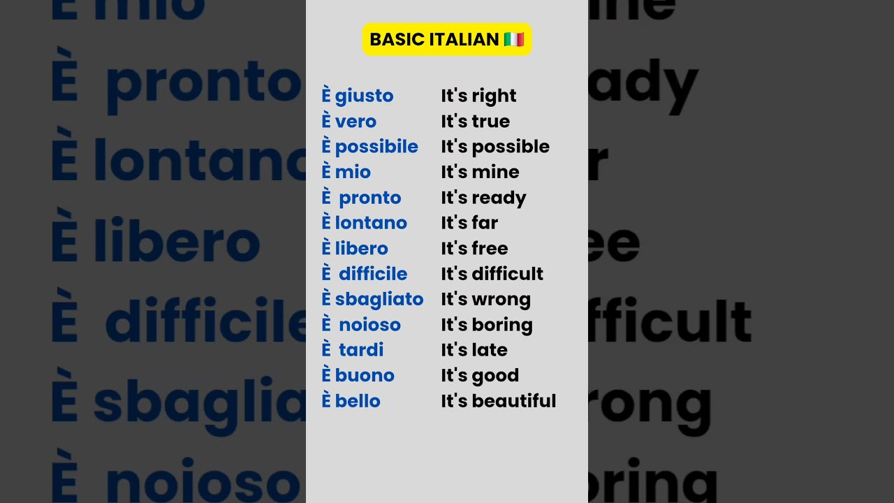 Learn Italian | Useful Beginner Phrases (A1-A2)📚🇮🇹