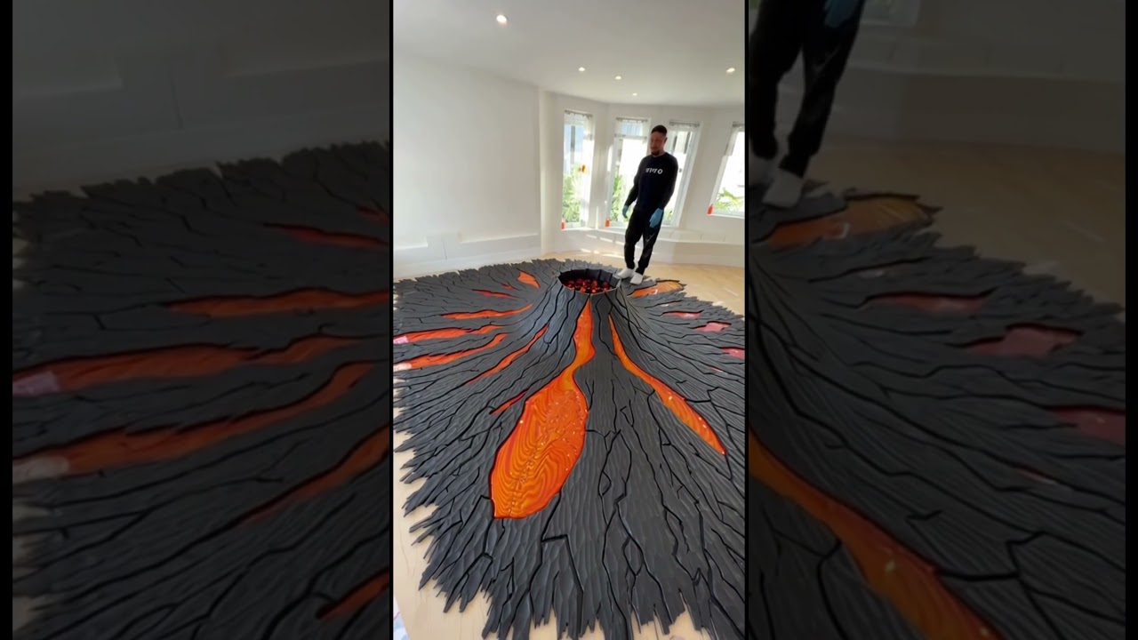 Unreal epoxy floor #flooring#floor#art#artshorts#asmr#artsandcrafts#volcano#fantasy#beautiful#create