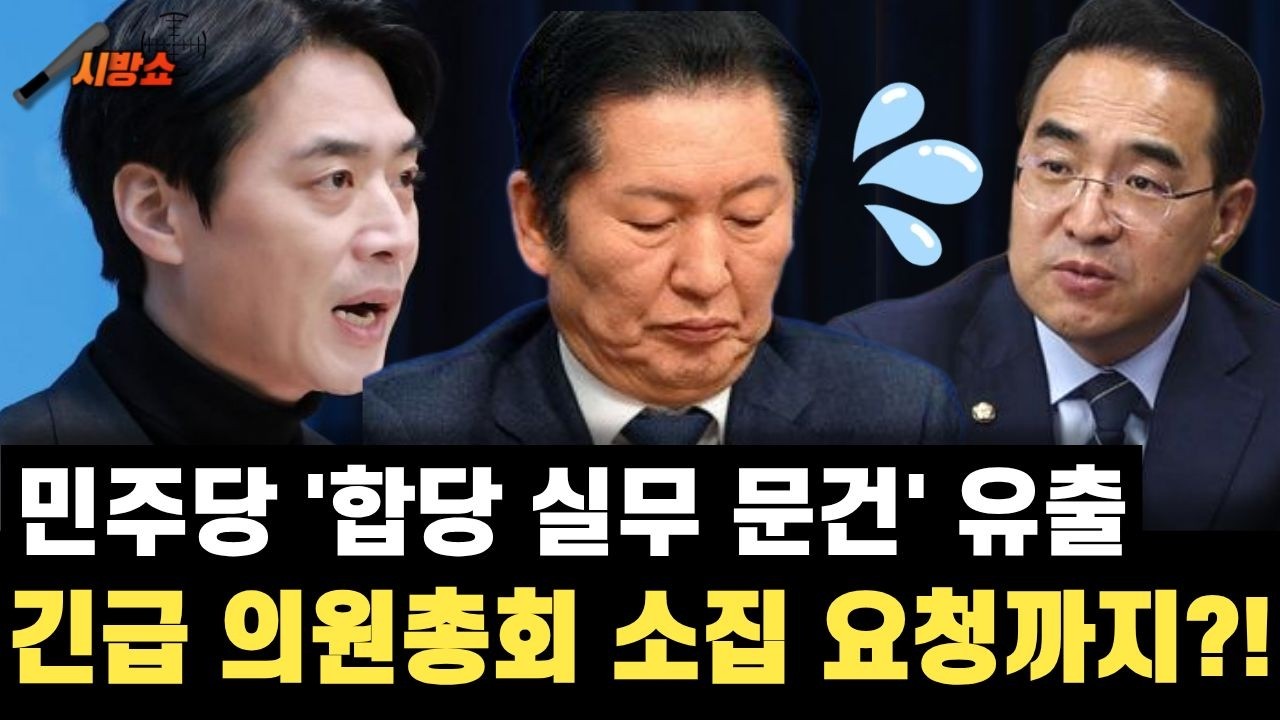 민주당, '합당 대외비 문건' 유출에 긴급 의총 소집 요청까지!