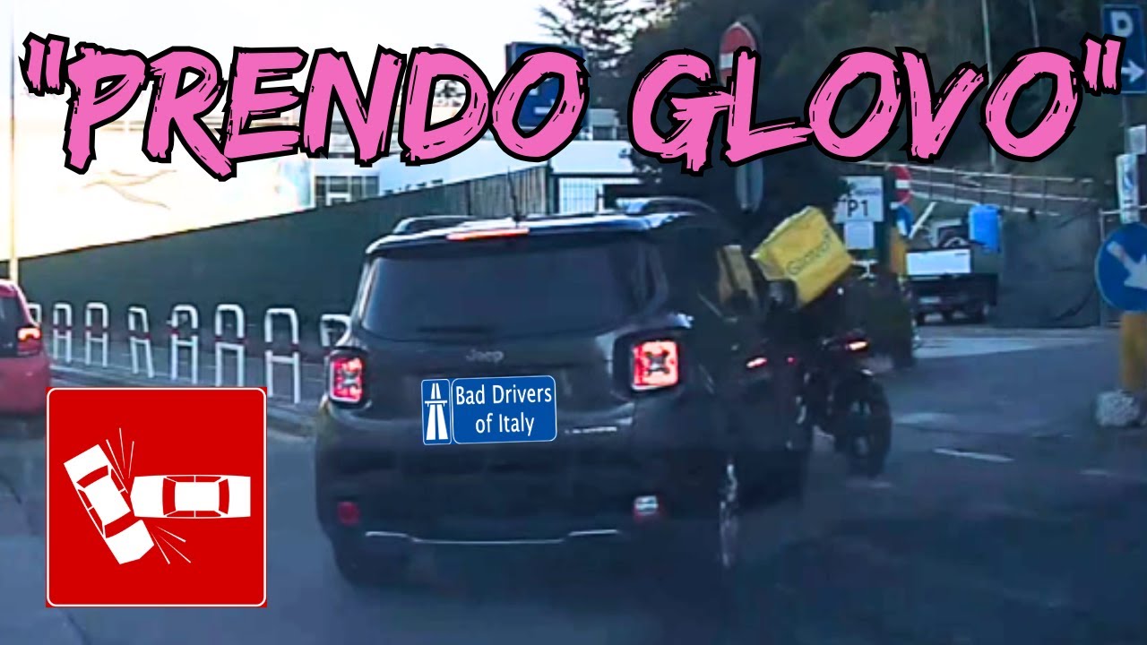BAD DRIVERS OF ITALY dashcam compilation 1.12 - PRENDO GLOVO