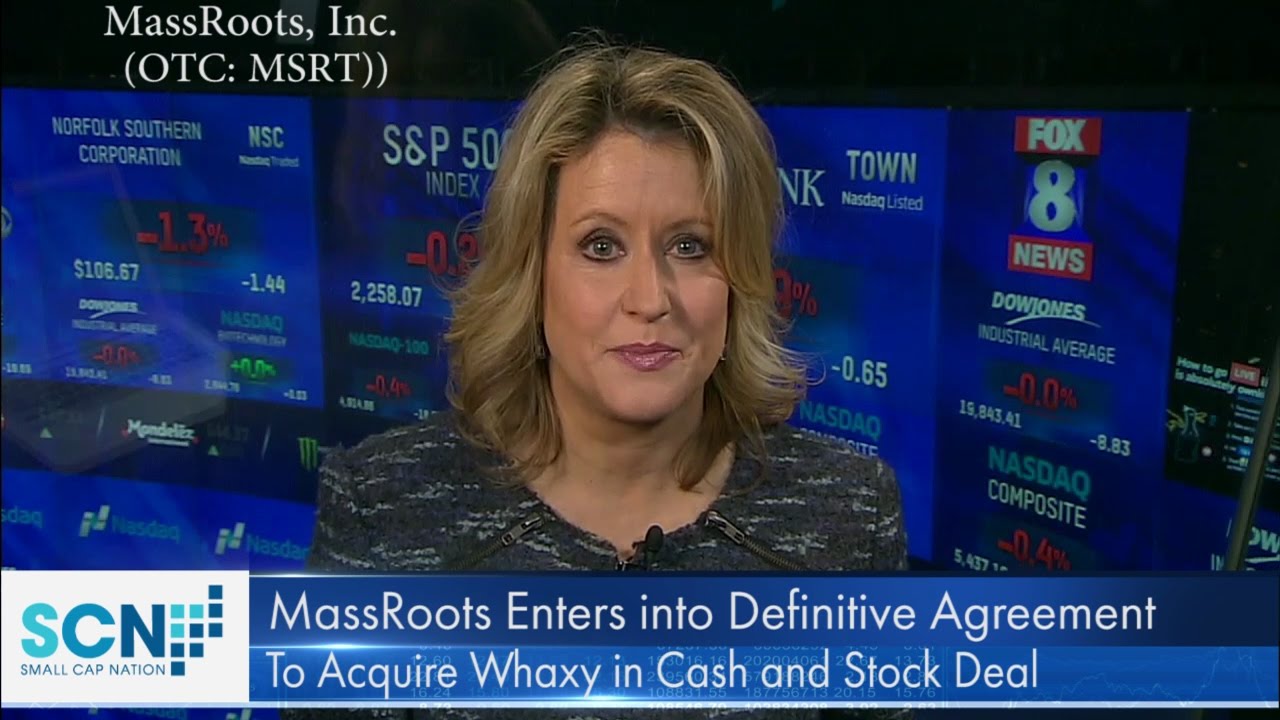 MassRoots Enters into Definitive Agreement to Acquire Whaxy in Cash and Stock Deal