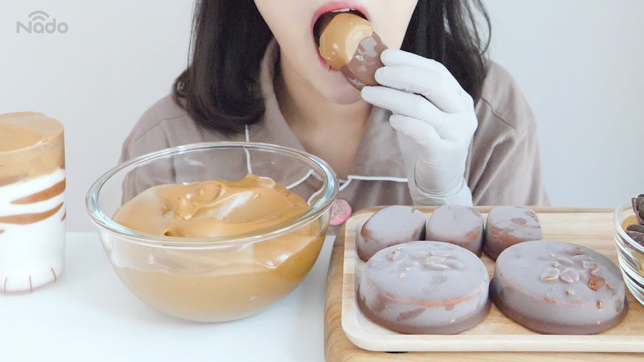 Dalgona Cream Шоколадное мороженое, едят ASMR _ realsound mukbang eatshow