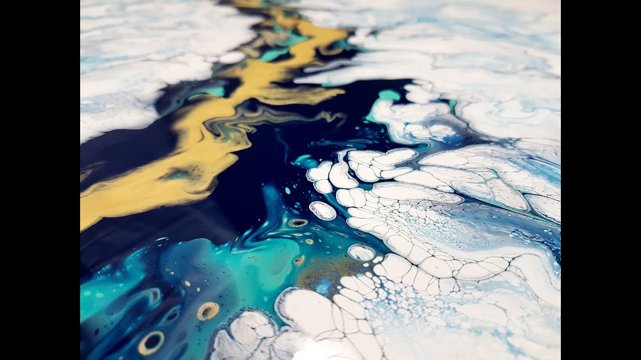 #73| Mystic River | Cloud Dutch Pour with Herbol Satin Enamel | Fluid Art Techniques