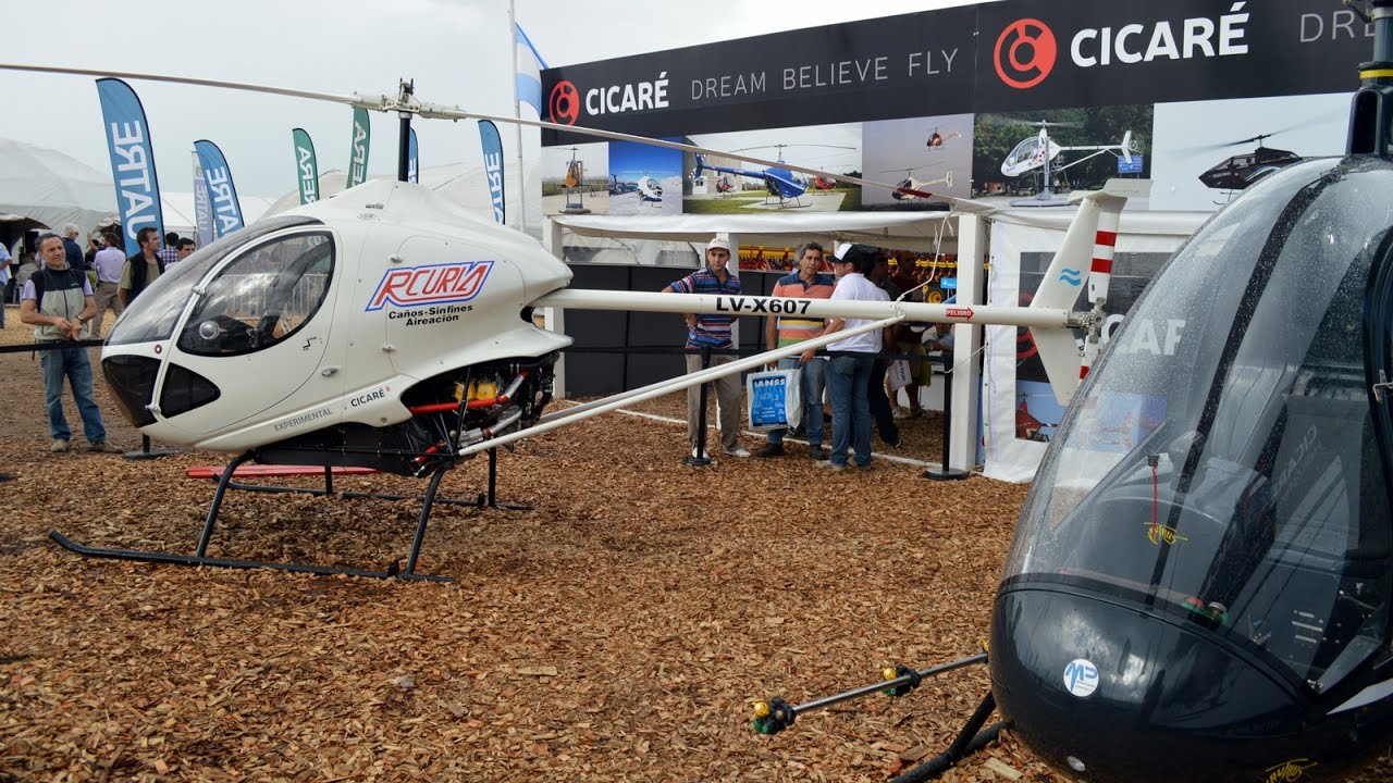 Cicare 8 LV-X607 y Cicare CH-7B LV-X577 en la Expoagro 2017 en San Nicolas 11-03-2017
