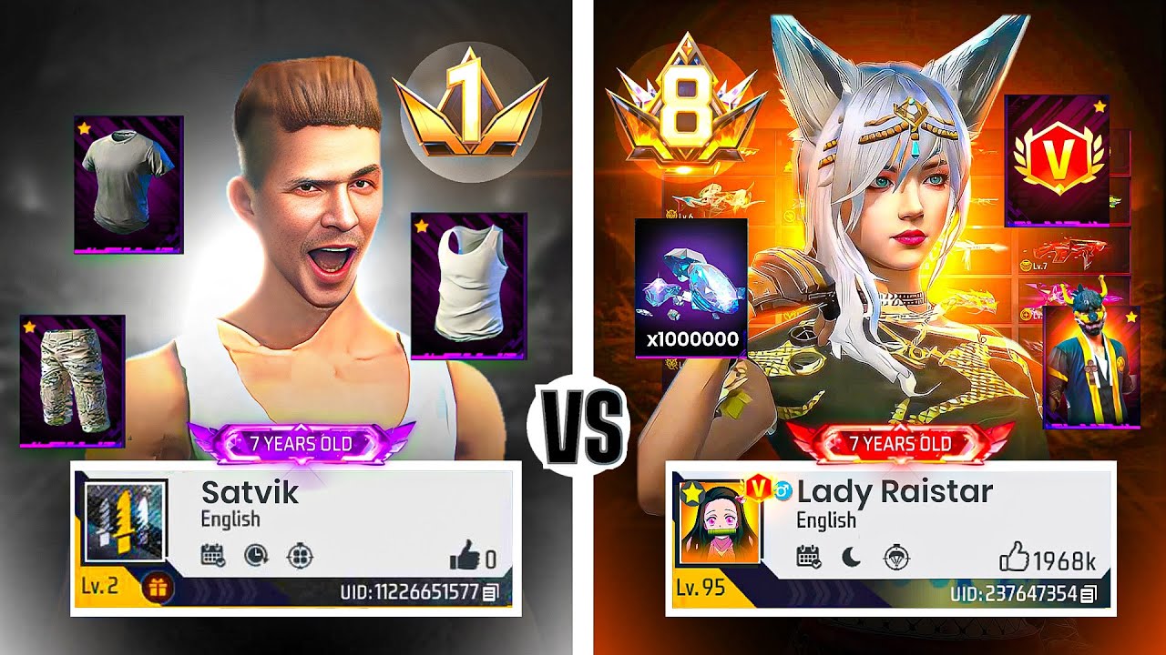 7 Year Old Girl vs 7 Year Old Boys Rarest ID 😱 ₹10,00,000 Free Fire Collection &ndash; Garena Free Fire