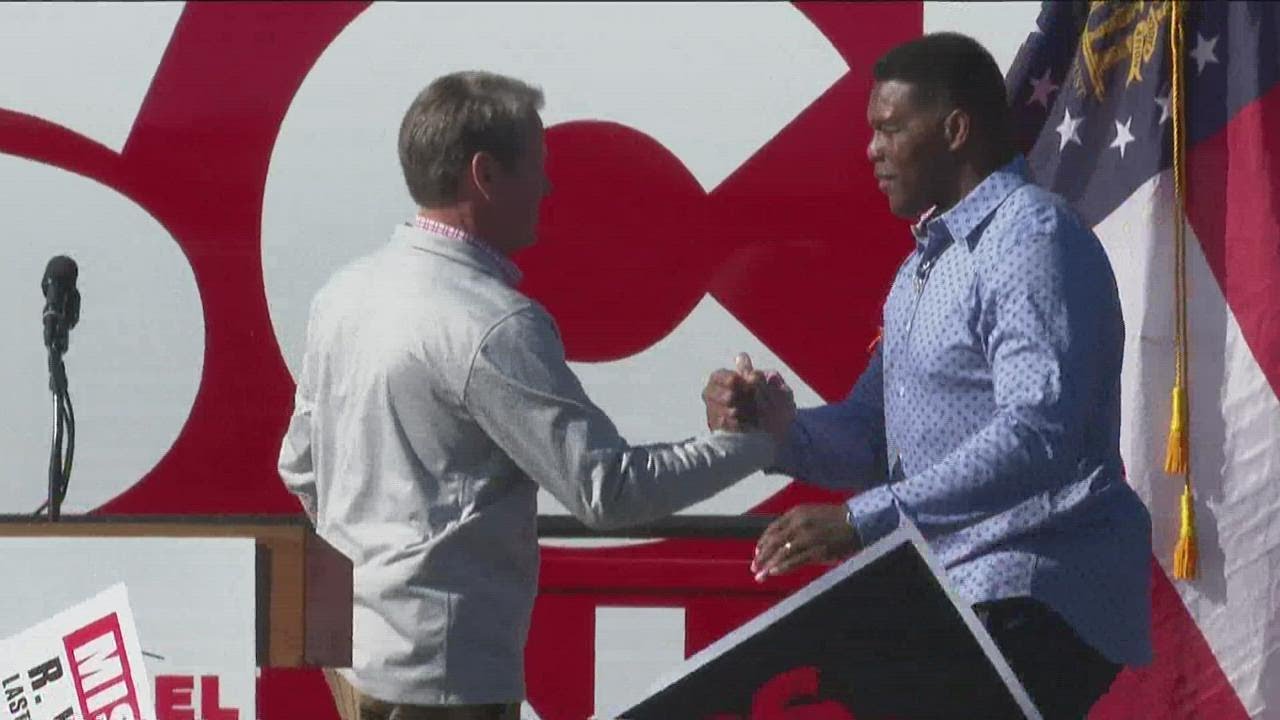 Gov. Brian Kemp campaigns with Herschel Walker
