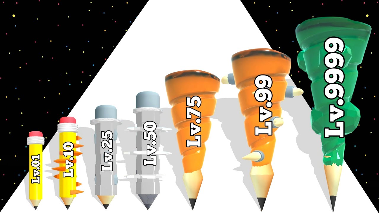 Pen Dig 3D - Drill Pencil Upgrade City Level Up Satisfying ASMR Gameplay