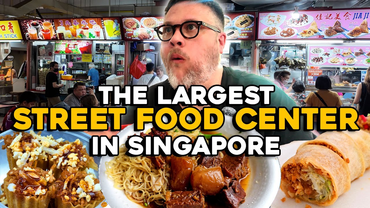 Singapore's BIGGEST Street Food Center! Everything We Ate at Chinatown Complex!