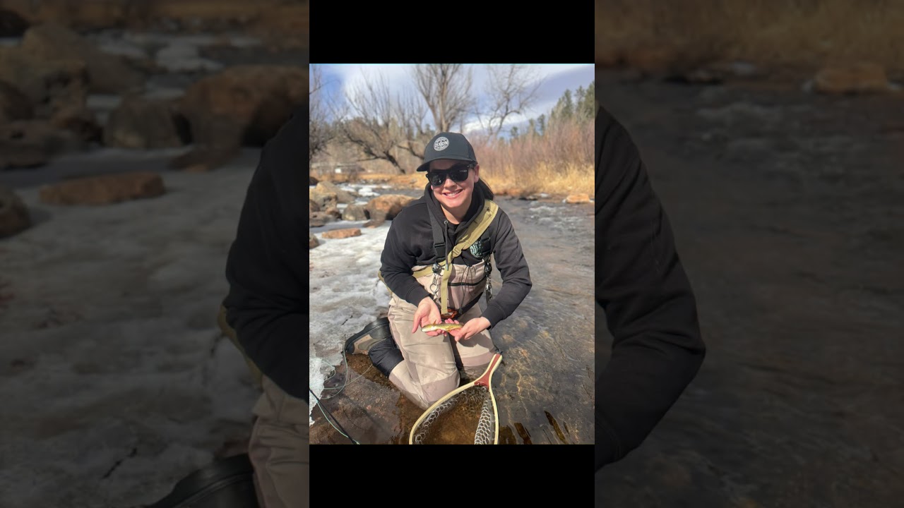 Winter fly fishing with a dry dropper rig Parachute Adams 16 & Zebra Midge! #flyfishing