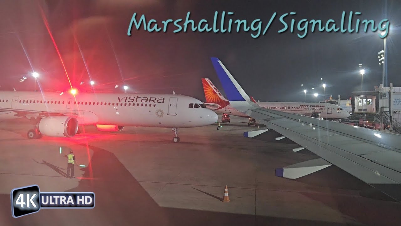 Ahmedabad airport ground movements Marshalling/Signalling aircraft to parking stand #youtubeshorts 