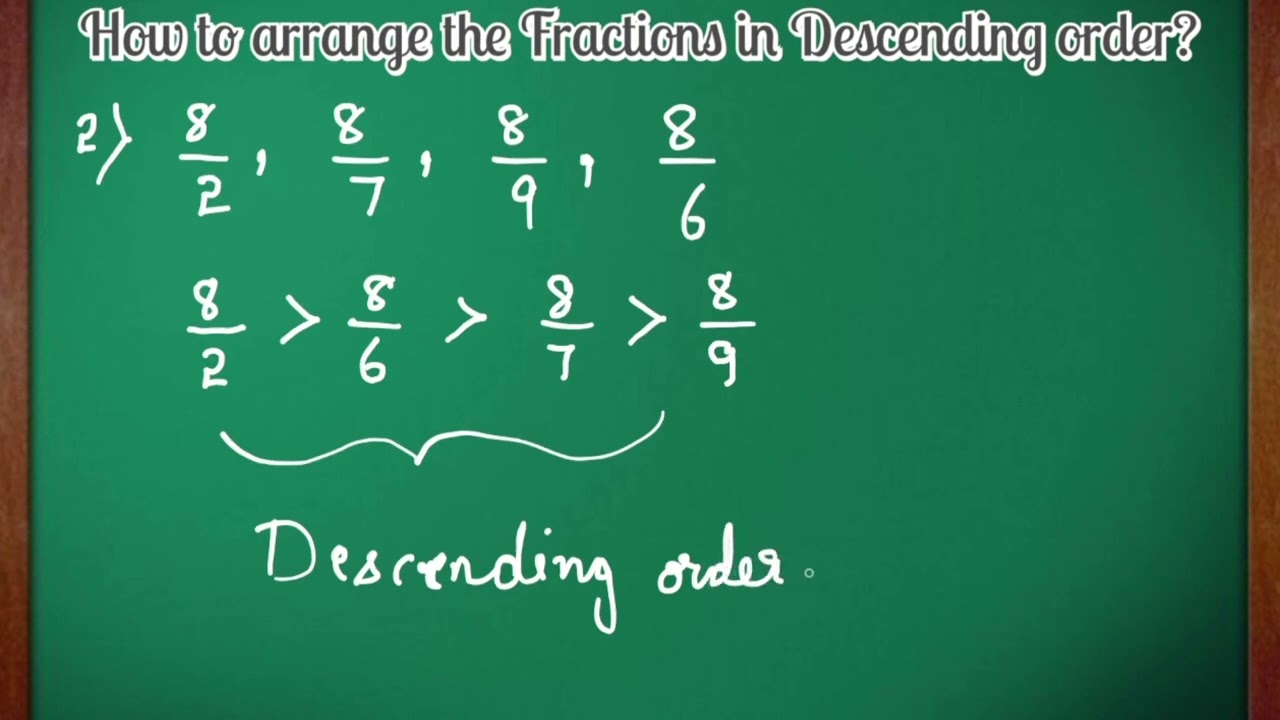 Ordering Fractions in Descending || How to arrange Fractions in Descending order in urdu/hindi?