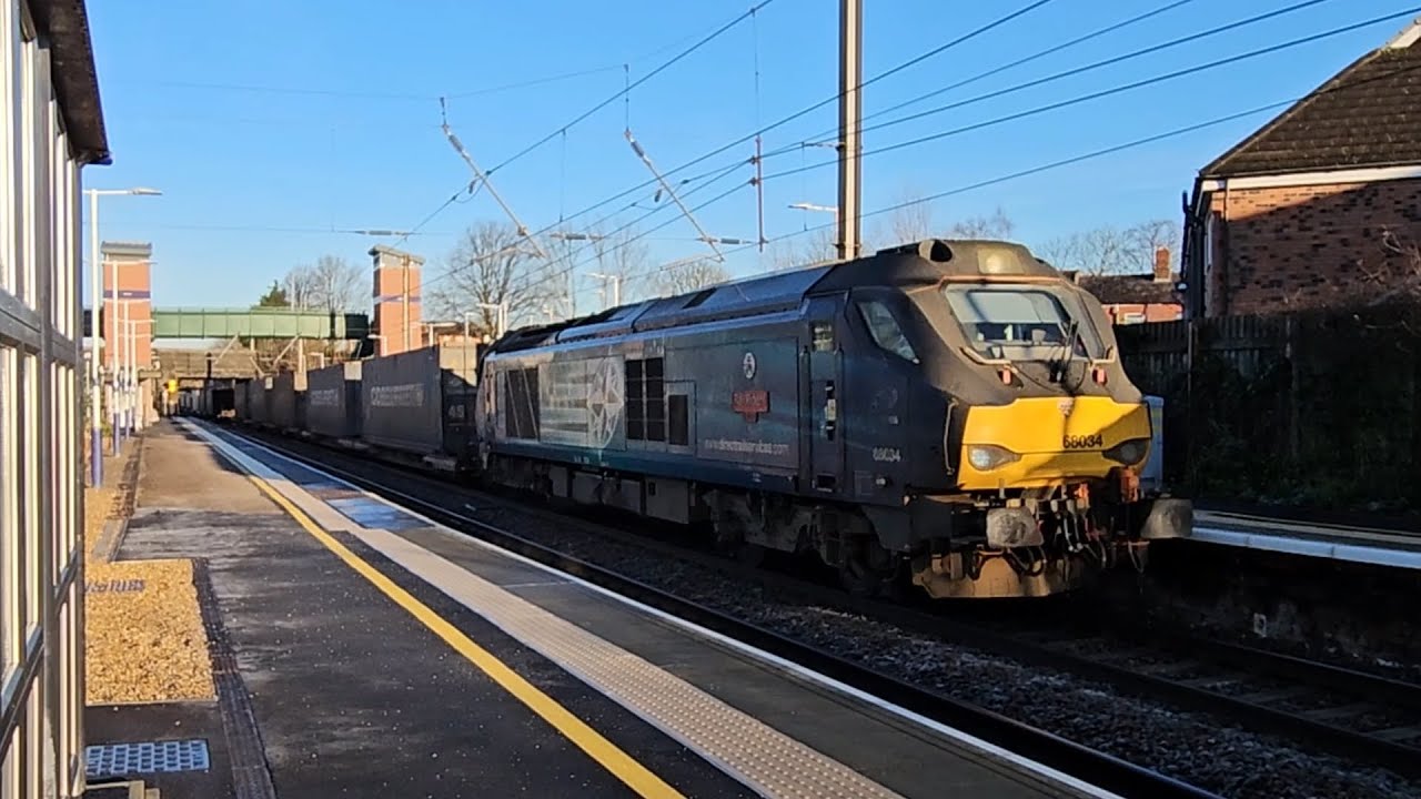 Direct Rail Services 88003, 68016, 68034 & GbRf 66734 on Freight Runs At Leyland Station WCML
