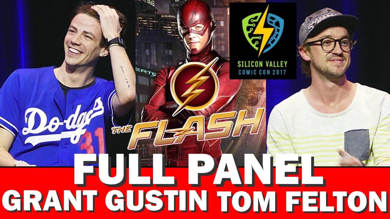GRANT GUSTIN - THE FLASH - FULL PANEL SILICON VALLEY COMIC CON W/TOM FELTON