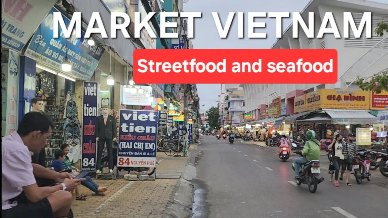 Phan Thiet Viet Nam Walking Tour - Street food and Seafood Market Walkthrough | 4K HDR