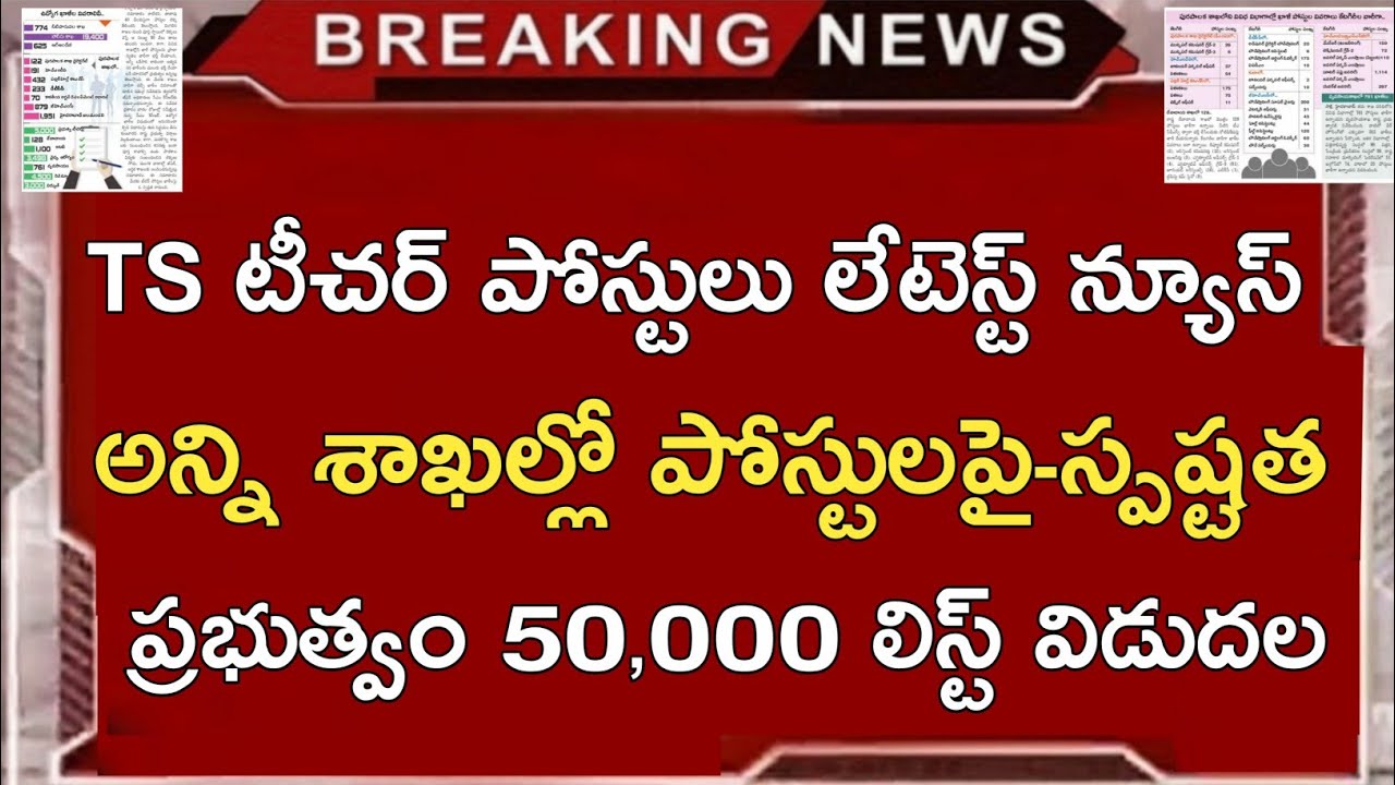 TS Tet - TRT (DSC) Latest News Today | Ts Jobs Notifications 2021 | అన్ని శాఖలు ఖాళీలు