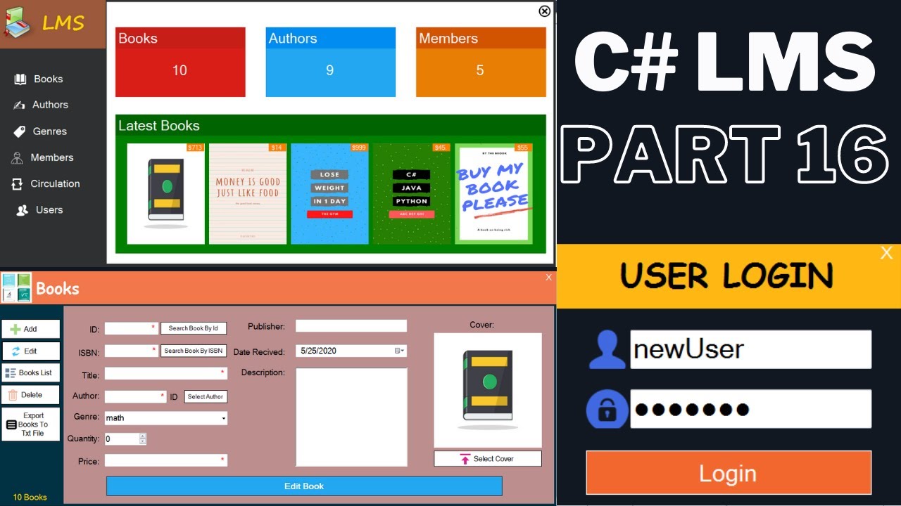 C# Project Tutorial - Create a Library Management System Using C# And MySQL - [ Part 16 ]