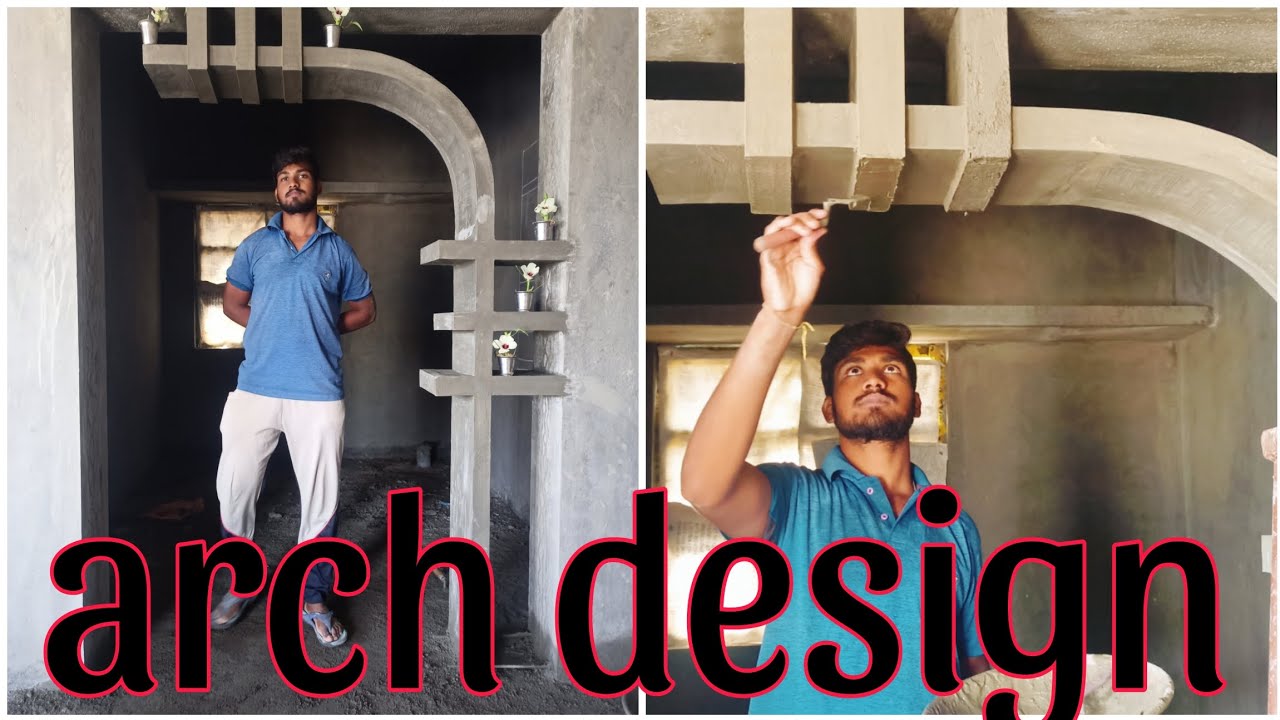 Plastering Techniques of Border-Living Hall Arch pilla Border Desigh perfect plastering Witn cement