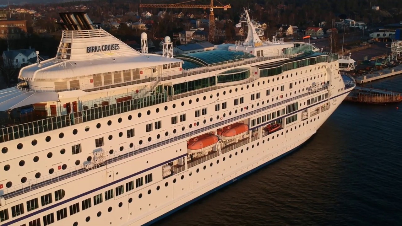 M/S Birka laid up in Mariehamn | Drone