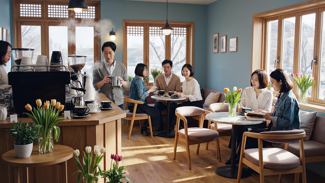 부드러운 피아노 선율이 흐르는 봄 카페 재즈 🎹☕🌷