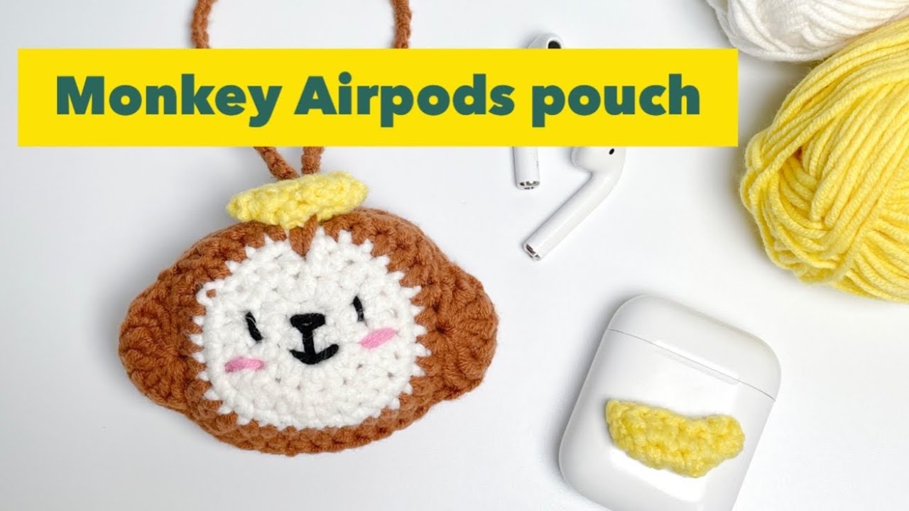 뜨개왕초보 추천!! 원숭이에어팟파우치만들기 Crochet Monkey pouch | crochet airpods case