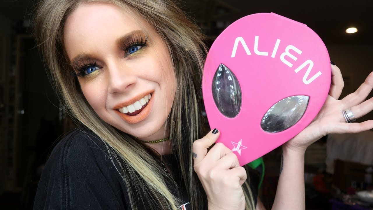 Grungy Alien Glam Tutorial ft. Jeffree Star Alien Palette!