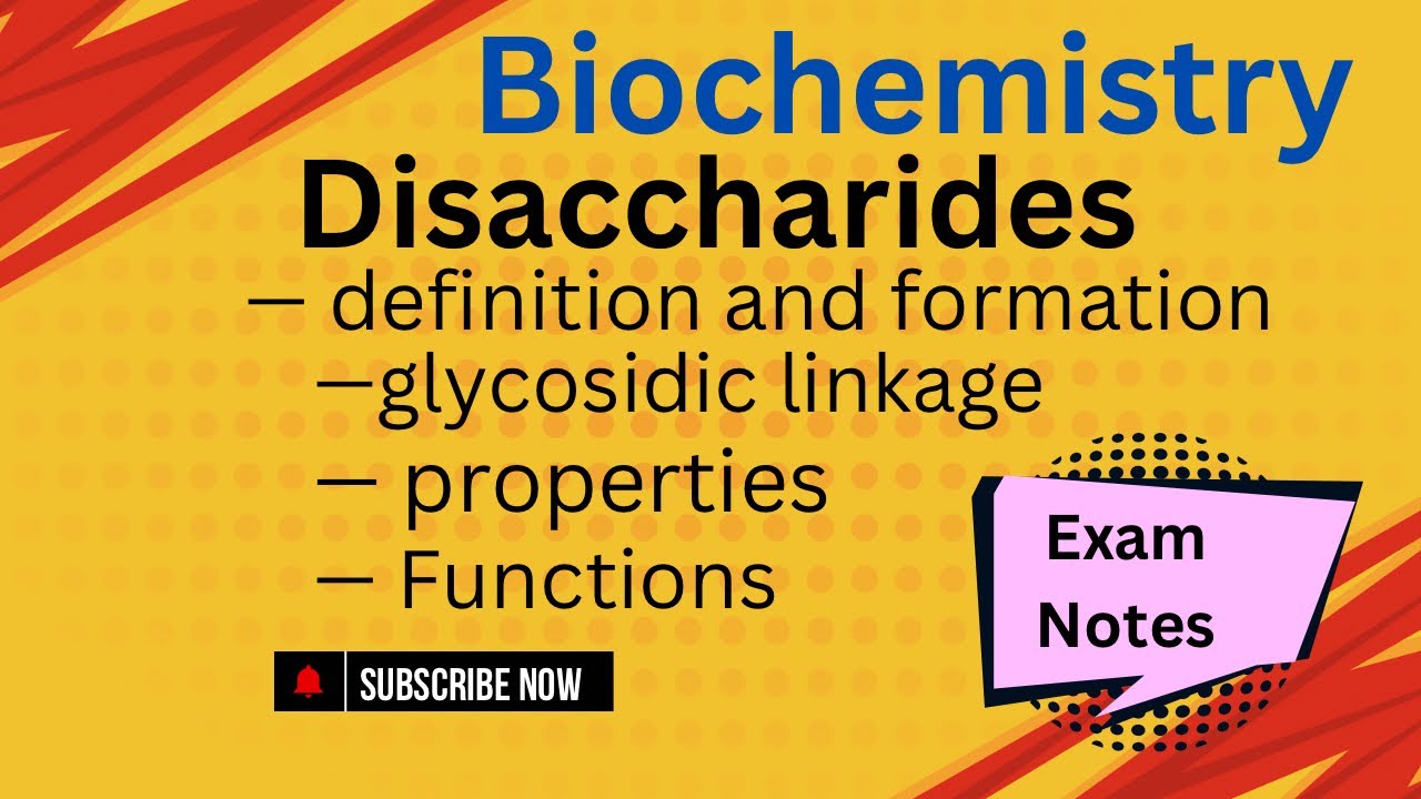 Disaccharides | Biochemistry | Glycosidic linkage | Function and properties of disaccharide. 