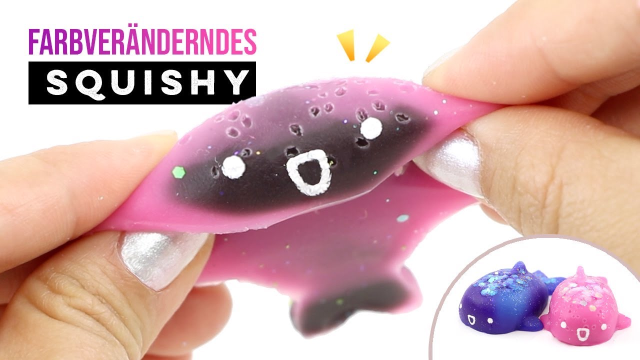 SCHWARZ wird PINK! 😱 DIY Farbverändernd! SQUISHY Spielzeug selber machen!