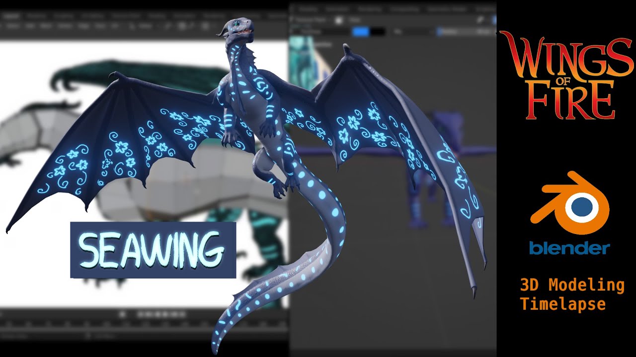 Wings of Fire Seawing 3D Model | Blender 3D Creation Timelapse