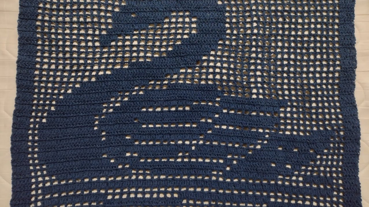 Tapete de crochê com desenho de cisne. Parte 1.