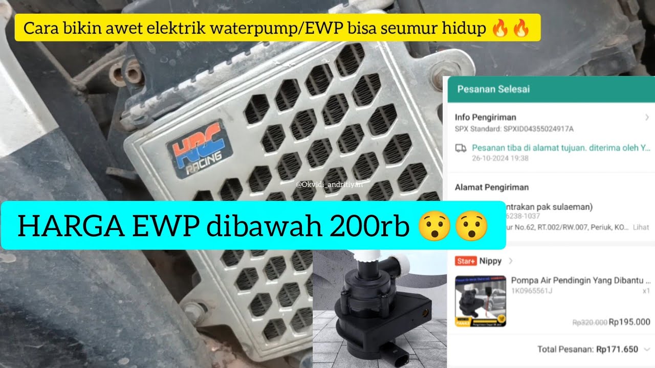 Cara bikin awet elektrik waterpump (EWP) bisa seumur hidup 🔥🔥