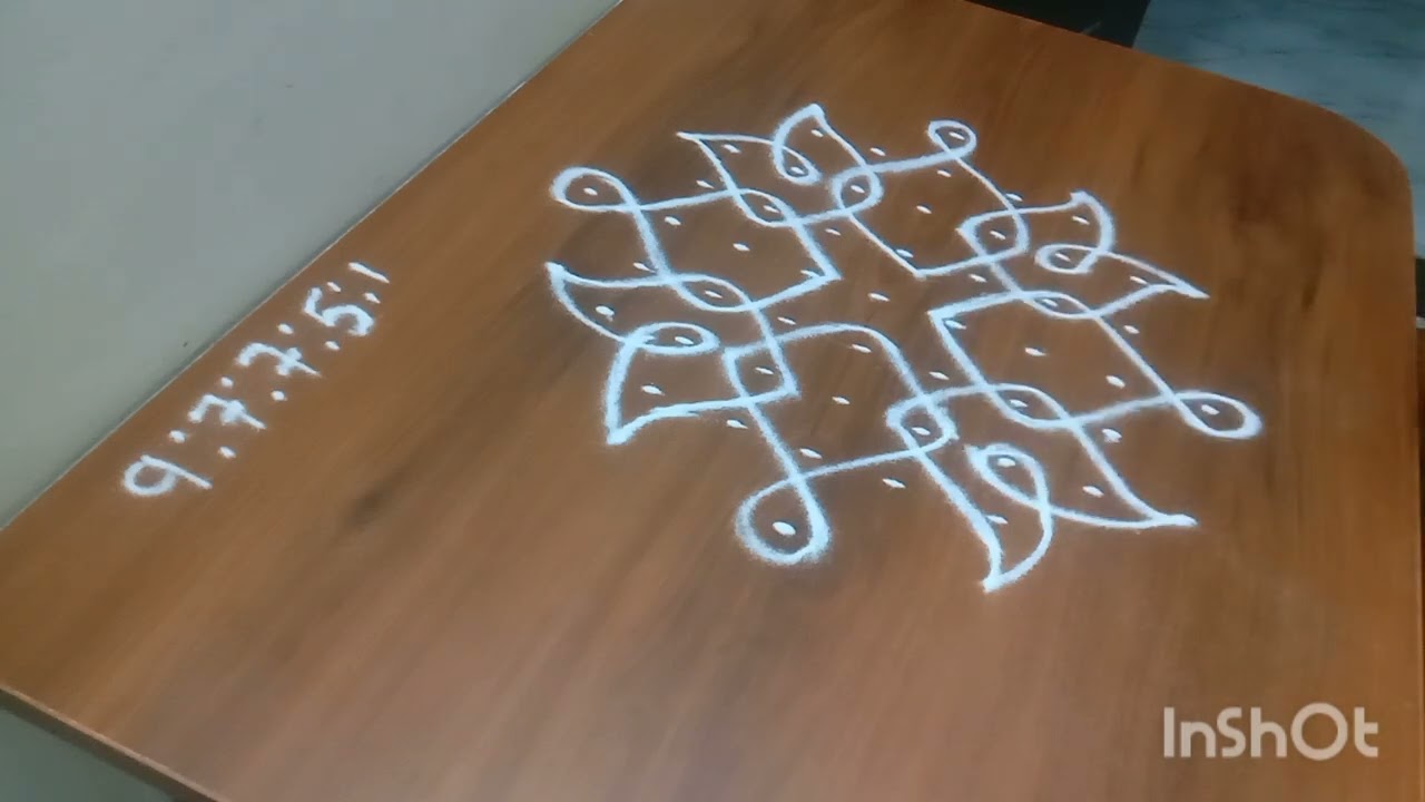 Dots rangoli for everyday ll chikku kolam ll muggulu#viralvideo#rangoli#muggulu#kolam#dailyrangoli