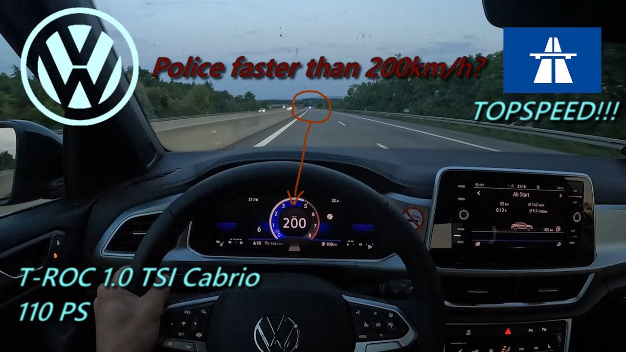 2023 Volkswagen T-ROC 1.0 TSI Cabrio Convertible 110 PS EVENING POV DRIVE TOPSPEED SINGEN (60 FPS)
