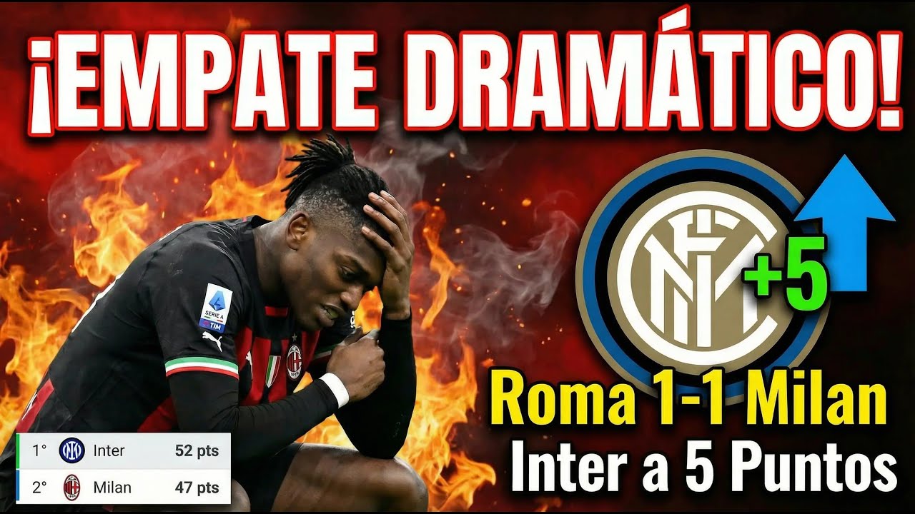 “¡EMPATE DRAMÁTICO! Roma 1-1 Milan – Puntos Perdidos y Inter a 5 | Cuestionados ? | Mercado !