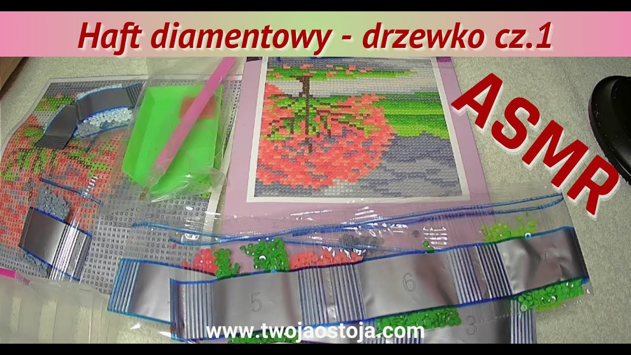 ASMR PL  - szept/szelest/mozaika diamentowa/diamond painting/haft diamentowy/drzewko cz.1