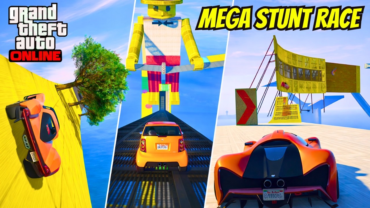 Extreme Mega Stunt Race #gta5 #gtav #gtaonline #gta5online #stuntramp #stuntrace #stunt #wallride