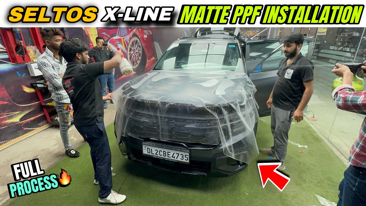 Seltos X-Line Matte PPF INSTALLATION🔥| Full Process | Paint Protection Film😍