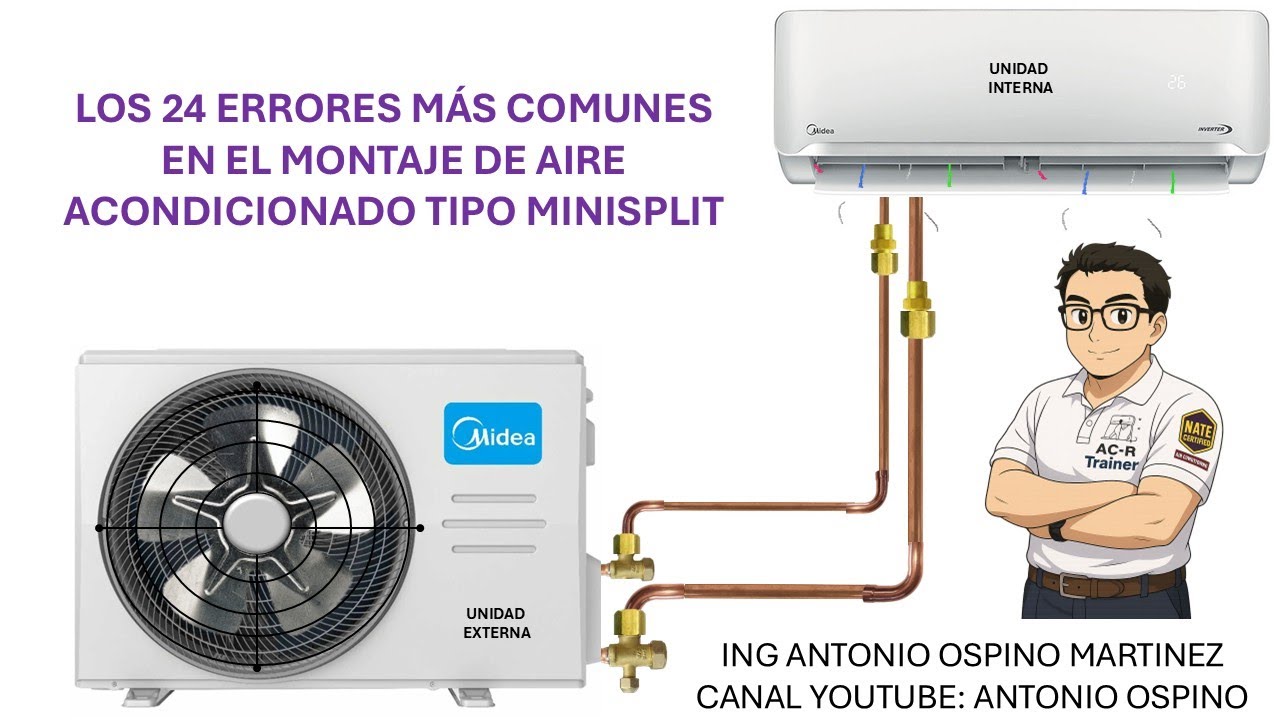 LOS 24 ERRORES MAS COMUNES EN EL MONTAJE DE AIRES ACONDICIONADOS TIPO MINISPLITS