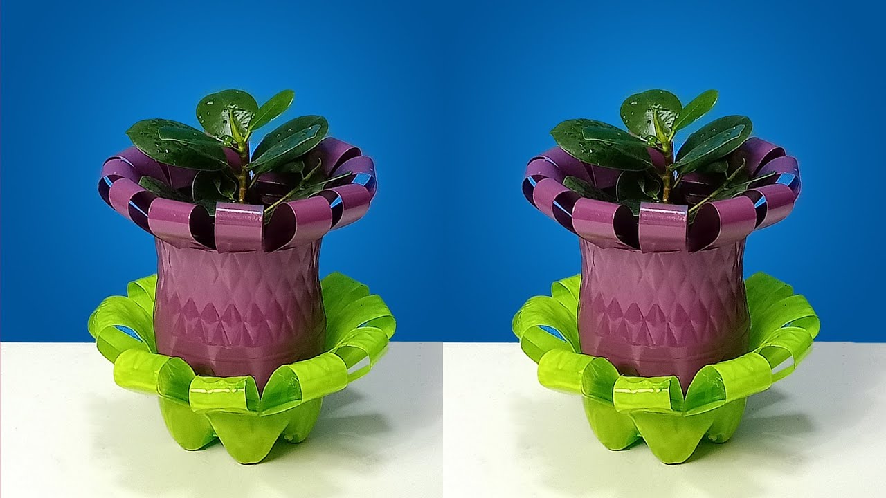 Creative Flower Pot Out of Waste Plastic Bottle | DIY Flower Pot From Recycled Plastic Bottle