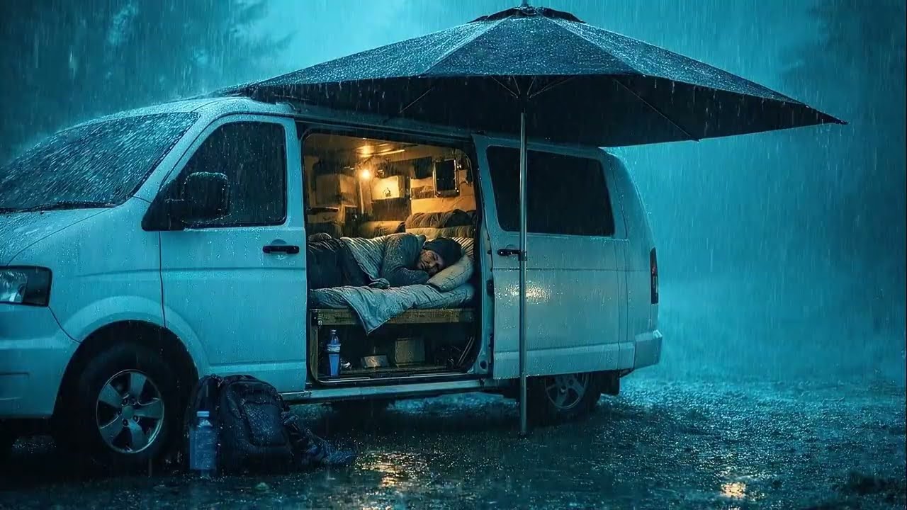 Heavy Rain & Thunder on Car | Deep Sleep ASMR | 10 Hours Rain Sounds 🌧️⚡🚗😴