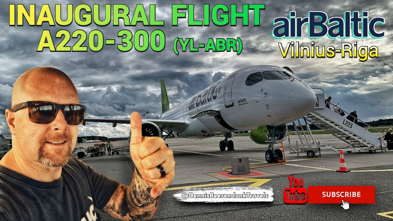AirBaltic A220-300 Inaugural passenger Flight - Vilnius to Riga [4K]