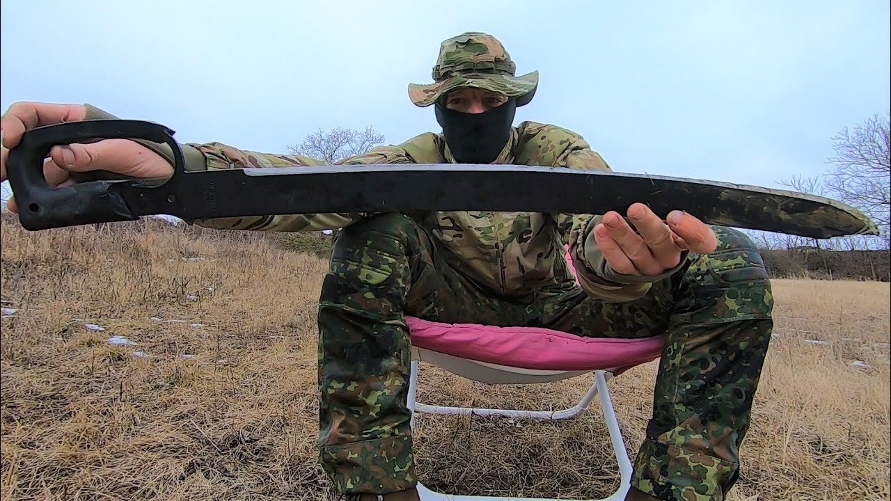 COLD STEEL CUTLASS MACHETE - DESTRUCTION TEST - UNTIL IT BREAKS  - TORTURE MACHETE TEST - REVIEW