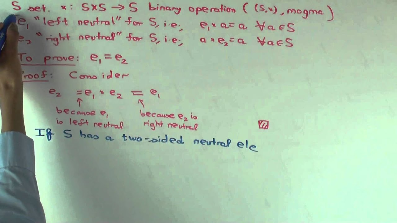 Equality of left and right neutral element