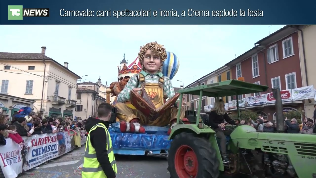 Carnevale: carri spettacolari e ironia, a Crema esplode la festa