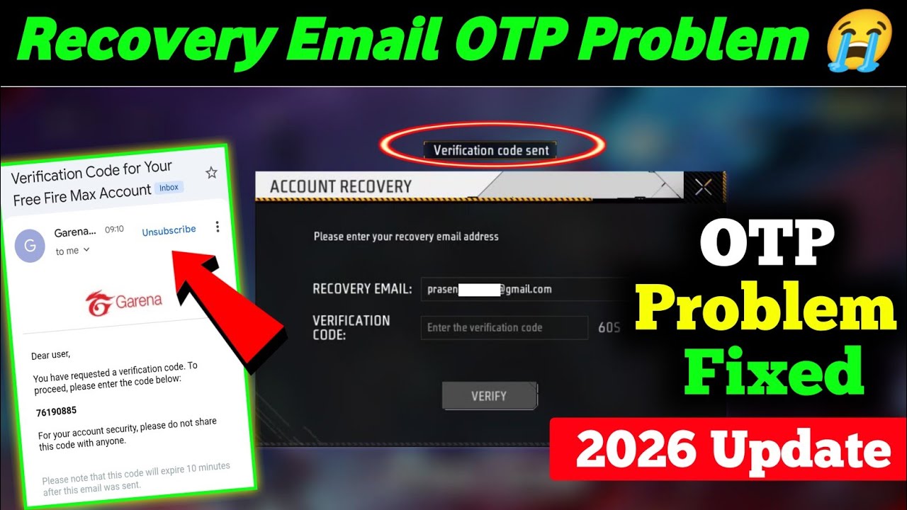 Free Fire Recovery Email Verification Code Nahi Aa Raha Hai | Free Fire Recovery Email Bind Problem🔥