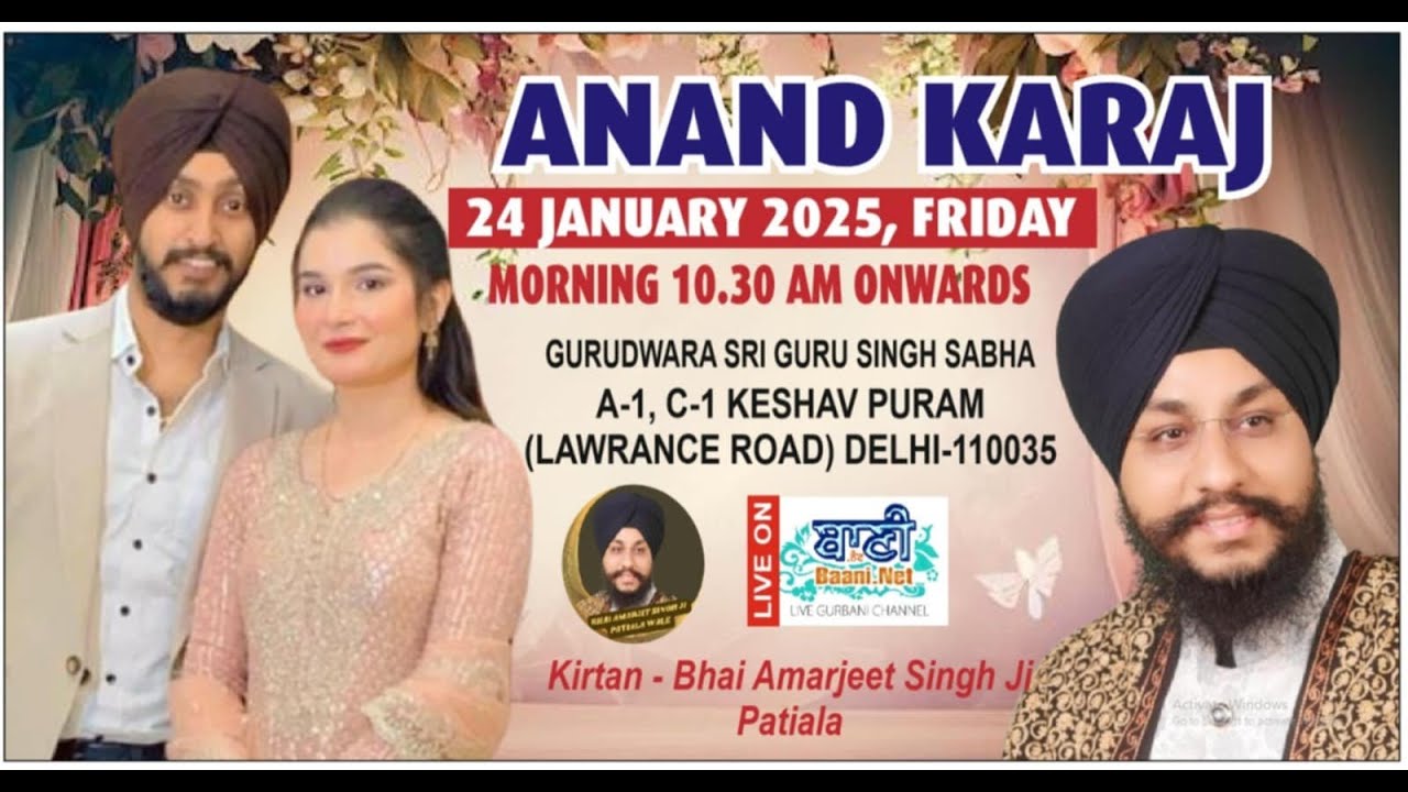 LIVE Anand Karaj | GSGSS,A1-C1,Keshav Puram-Delhi | 24.Jan.2025